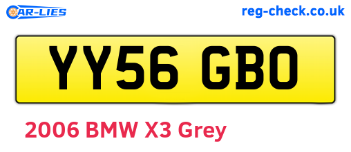 YY56GBO are the vehicle registration plates.