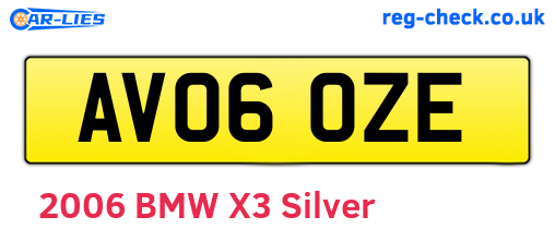 AV06OZE are the vehicle registration plates.