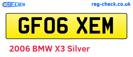GF06XEM are the vehicle registration plates.