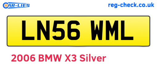 LN56WML are the vehicle registration plates.