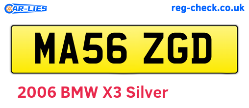 MA56ZGD are the vehicle registration plates.