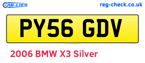 PY56GDV are the vehicle registration plates.