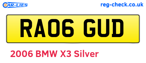 RA06GUD are the vehicle registration plates.