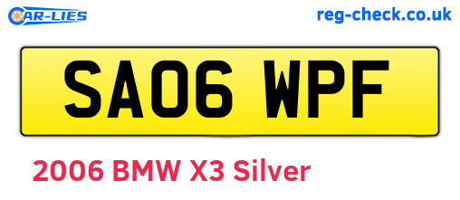 SA06WPF are the vehicle registration plates.