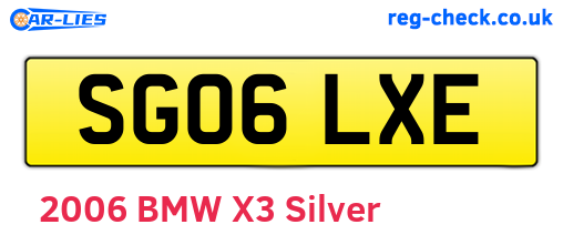 SG06LXE are the vehicle registration plates.