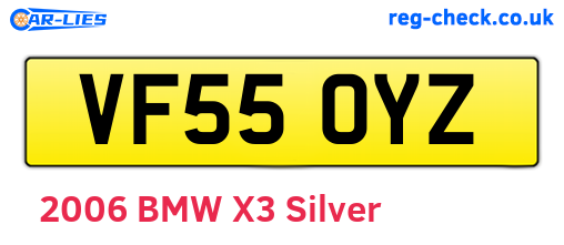 VF55OYZ are the vehicle registration plates.