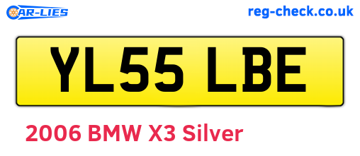 YL55LBE are the vehicle registration plates.