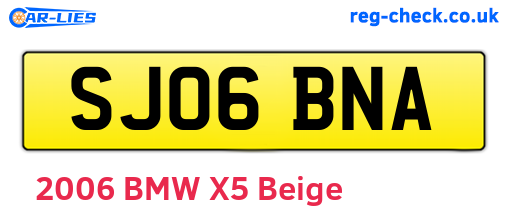 SJ06BNA are the vehicle registration plates.