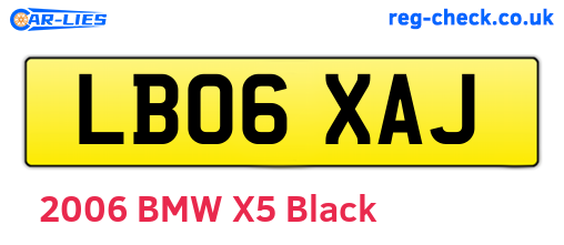 LB06XAJ are the vehicle registration plates.