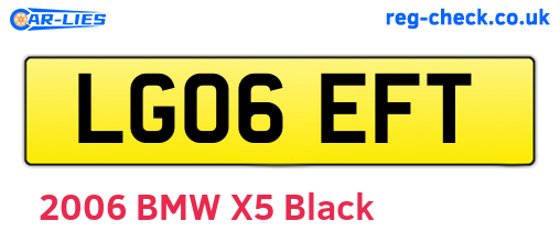 LG06EFT are the vehicle registration plates.