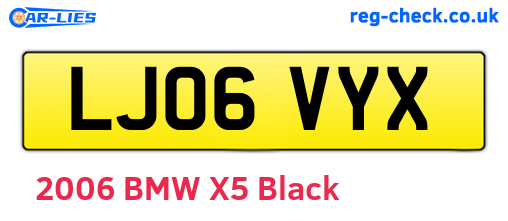LJ06VYX are the vehicle registration plates.