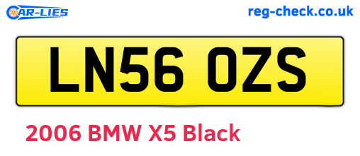 LN56OZS are the vehicle registration plates.
