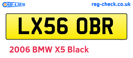 LX56OBR are the vehicle registration plates.