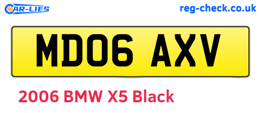 MD06AXV are the vehicle registration plates.