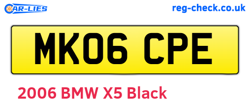 MK06CPE are the vehicle registration plates.
