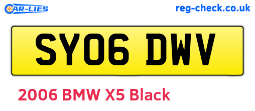 SY06DWV are the vehicle registration plates.