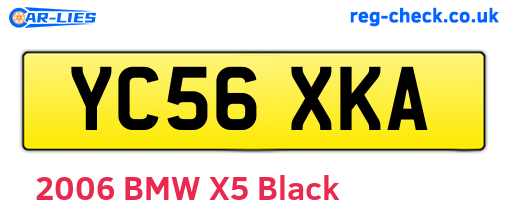 YC56XKA are the vehicle registration plates.