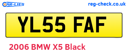 YL55FAF are the vehicle registration plates.