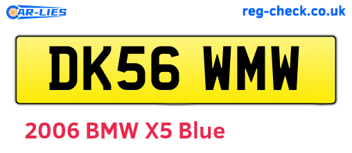 DK56WMW are the vehicle registration plates.