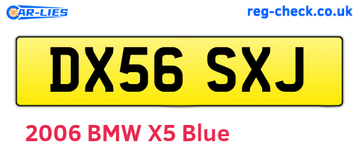 DX56SXJ are the vehicle registration plates.