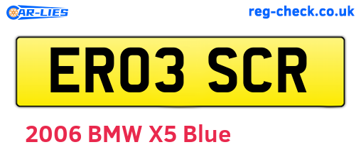 ER03SCR are the vehicle registration plates.