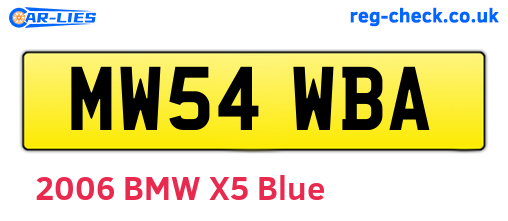 MW54WBA are the vehicle registration plates.