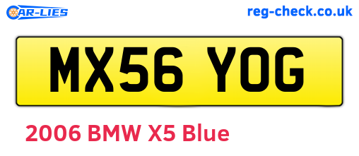 MX56YOG are the vehicle registration plates.