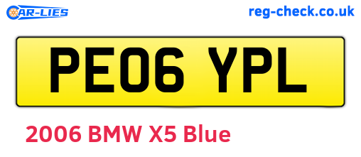 PE06YPL are the vehicle registration plates.