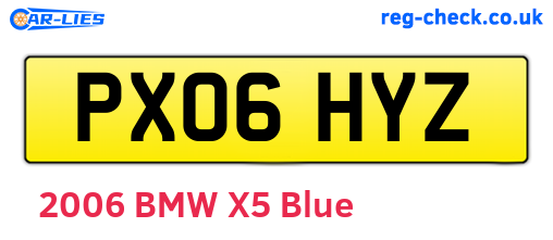 PX06HYZ are the vehicle registration plates.