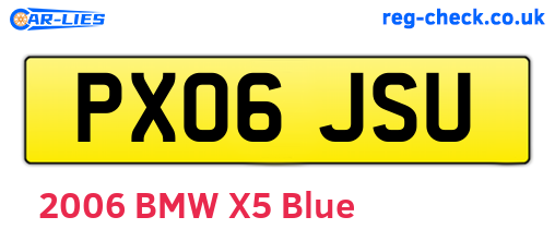 PX06JSU are the vehicle registration plates.