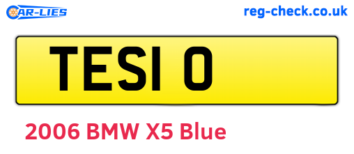 TES10 are the vehicle registration plates.