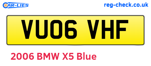 VU06VHF are the vehicle registration plates.