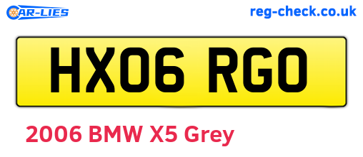 HX06RGO are the vehicle registration plates.