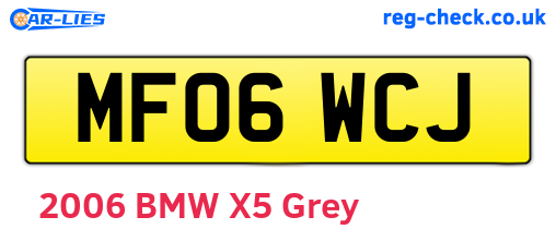 MF06WCJ are the vehicle registration plates.