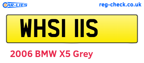 WHS111S are the vehicle registration plates.