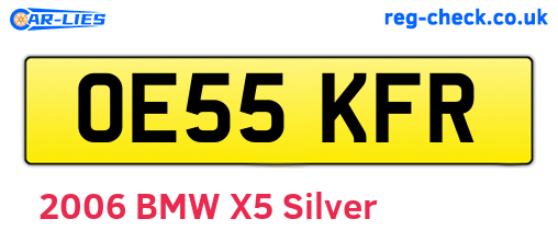 OE55KFR are the vehicle registration plates.