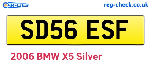 SD56ESF are the vehicle registration plates.
