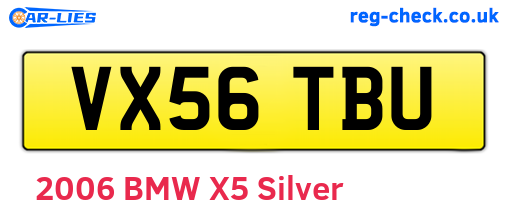 VX56TBU are the vehicle registration plates.