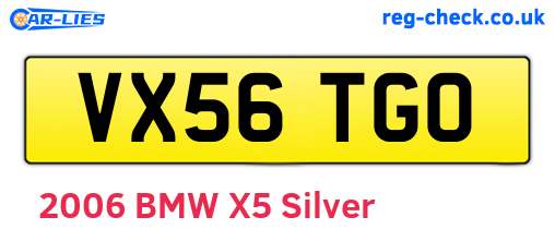 VX56TGO are the vehicle registration plates.