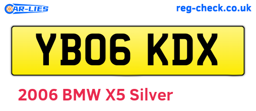 YB06KDX are the vehicle registration plates.