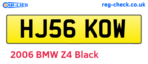 HJ56KOW are the vehicle registration plates.