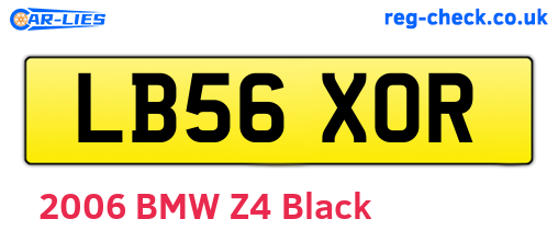 LB56XOR are the vehicle registration plates.