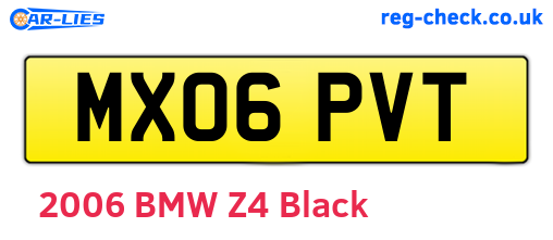 MX06PVT are the vehicle registration plates.