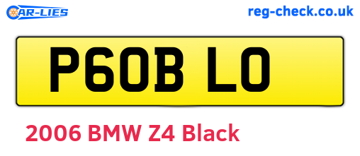 P60BLO are the vehicle registration plates.