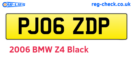 PJ06ZDP are the vehicle registration plates.