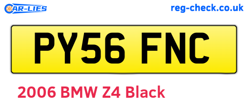 PY56FNC are the vehicle registration plates.