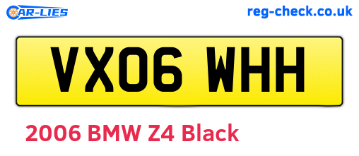 VX06WHH are the vehicle registration plates.