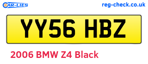 YY56HBZ are the vehicle registration plates.