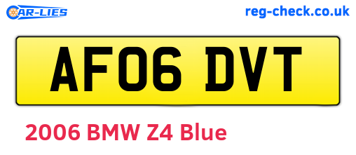 AF06DVT are the vehicle registration plates.