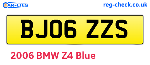 BJ06ZZS are the vehicle registration plates.
